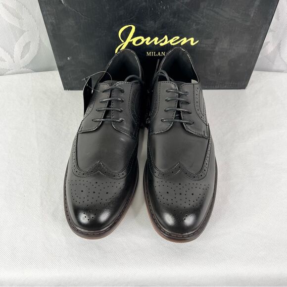 Jousen Milan AMY601 Black Wingtip Dress Shoes NIB - Picture 2 of 6